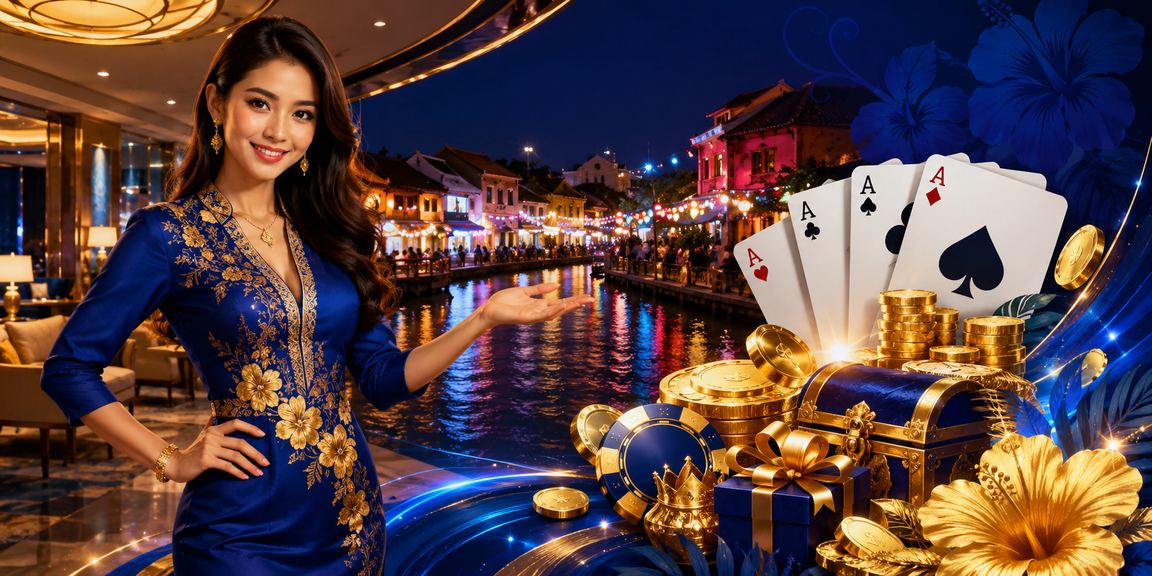 Permainan teen patti gaya Melayu di Melaka dengan meja kasino mewah vip555